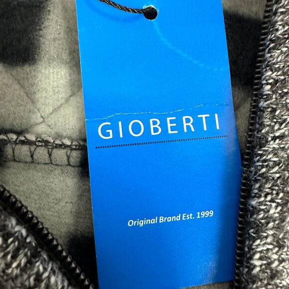 Gioberti Mens Regular Fit Quilted Sweater Jacket SW-810 Melange Charcoal Size 14 - Picture 4 of 6